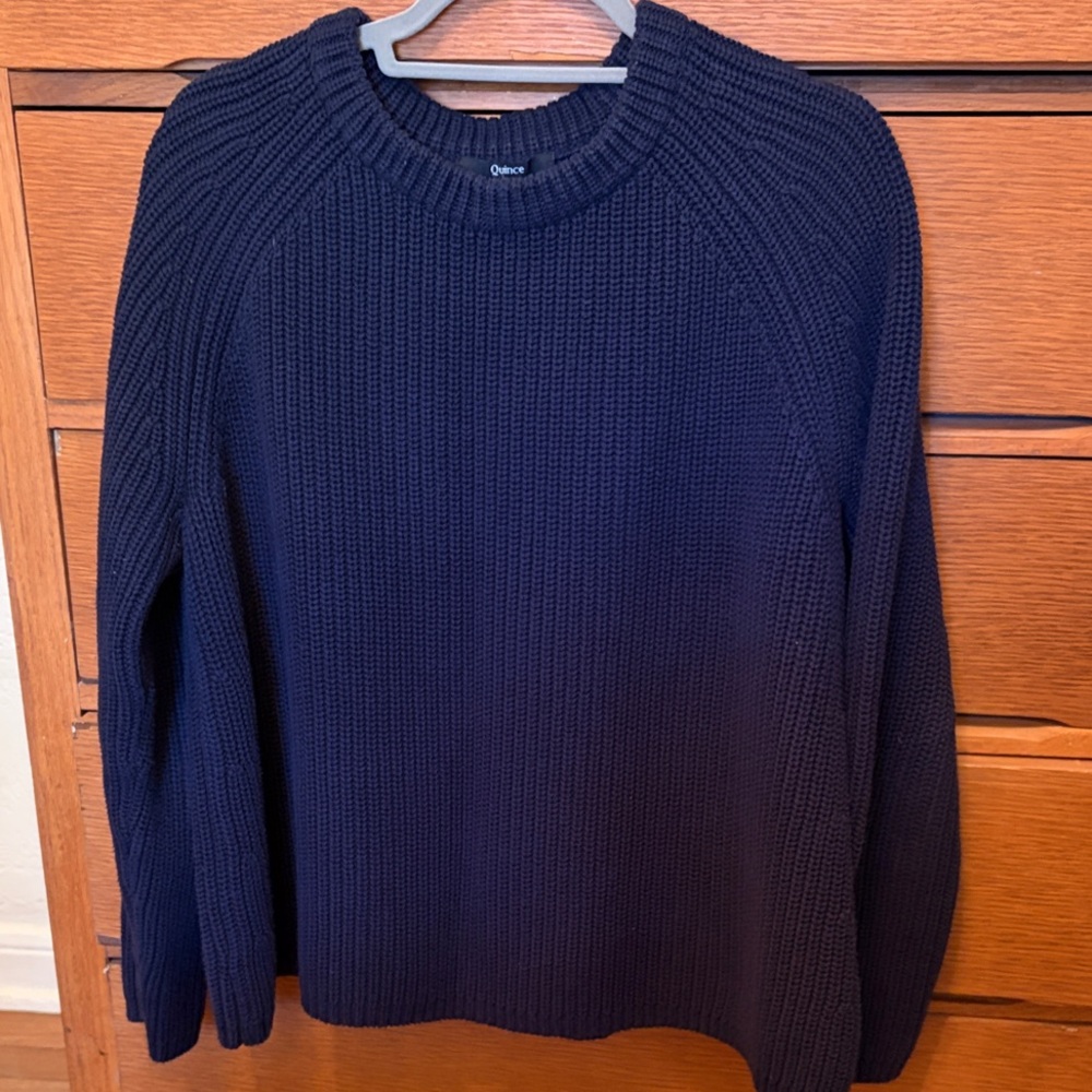 Quince Midnight Blue Women's Crew Neck Sweater